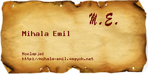 Mihala Emil névjegykártya