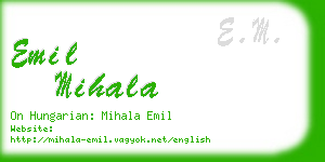 emil mihala business card